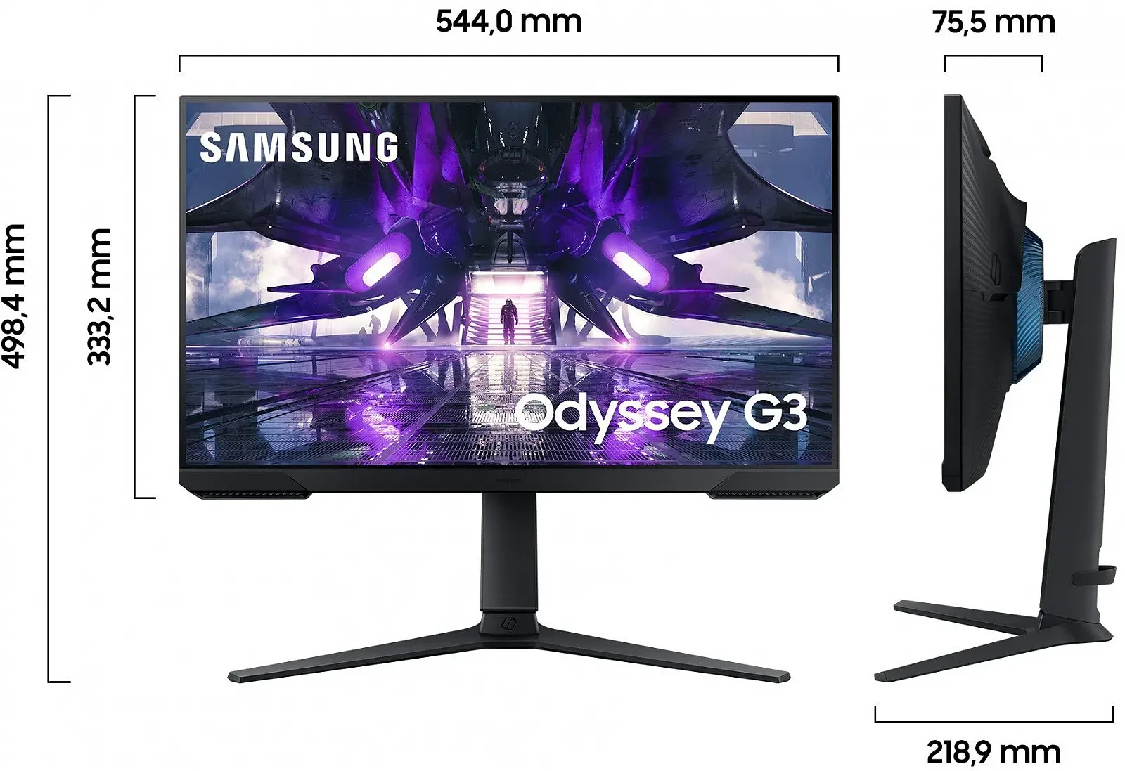 Монітор 24" Samsung Odyssey G3A Full HD VA 144 Гц, фото №6