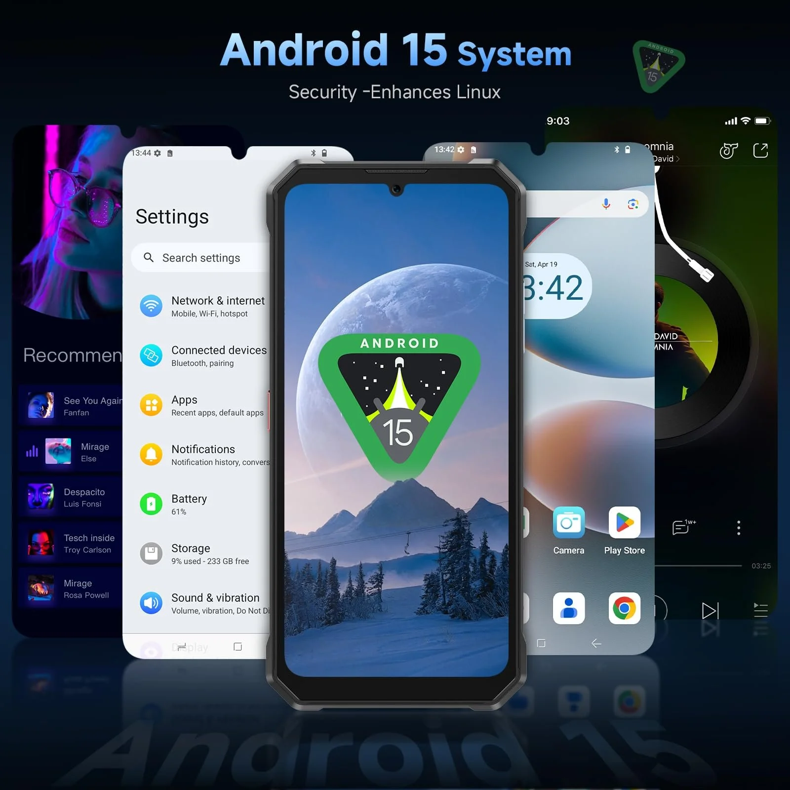 Смартфон FOSSiBOT F109S 24GB + 256GB 10600 мАг 6.75" FHD+ 1.32" 50 Мп IP68/IP69K Blue Dual Screen, фото №5