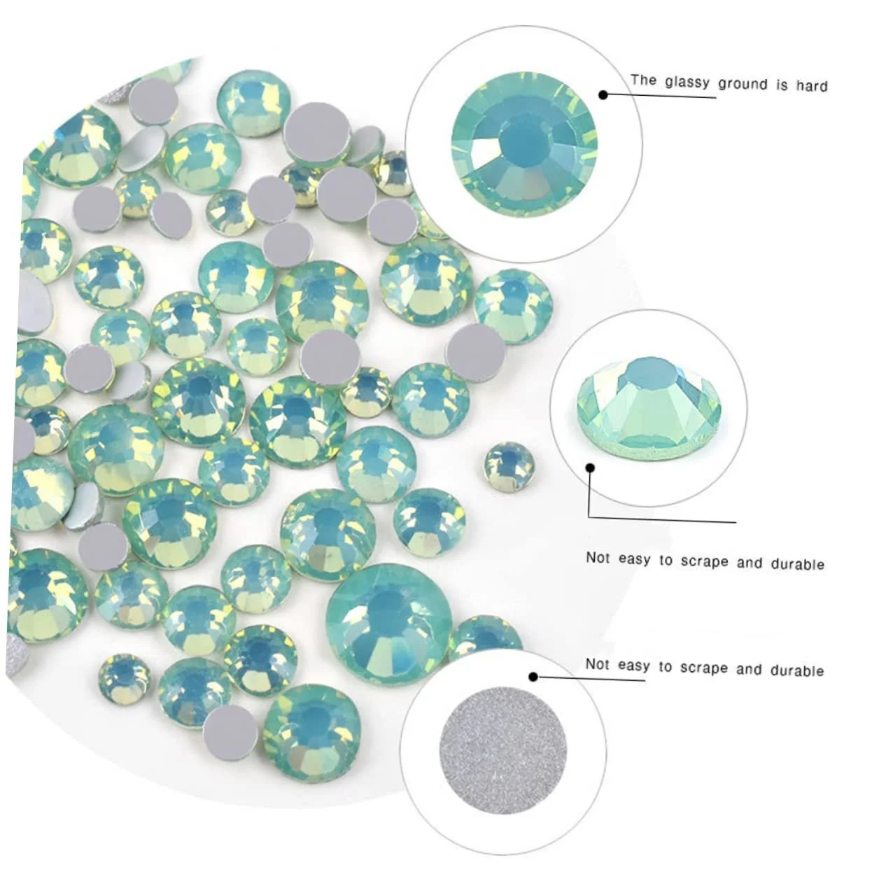 Стразы Стеклянные Ipetboom Набор 4 шт. для маникюра, фото №6