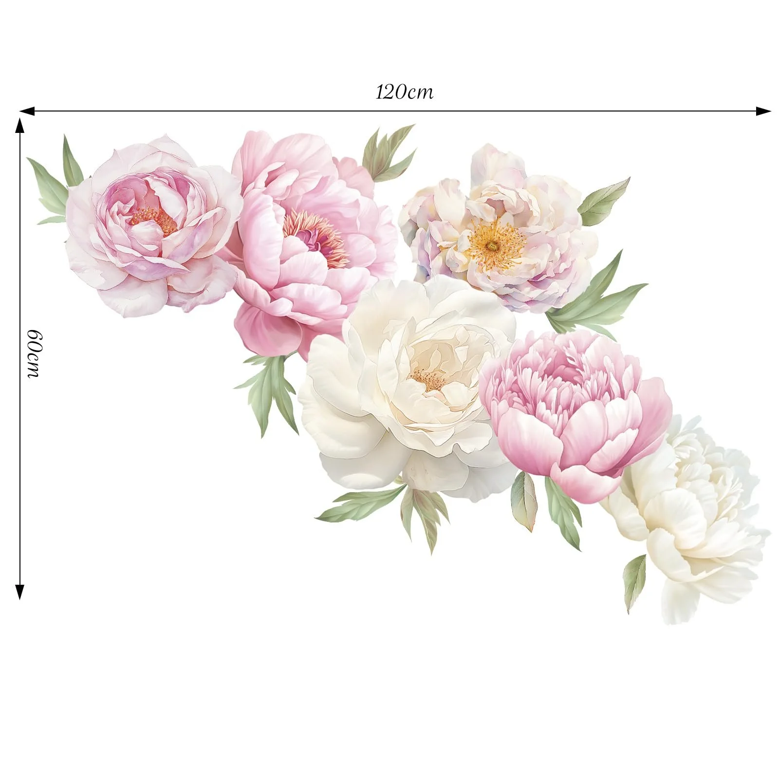 Наклейка на стіну SHUCHING Peonies White and Pink, фото №4 Наклейка на стіну SHUCHING Peonies White and Pink, фото №4
