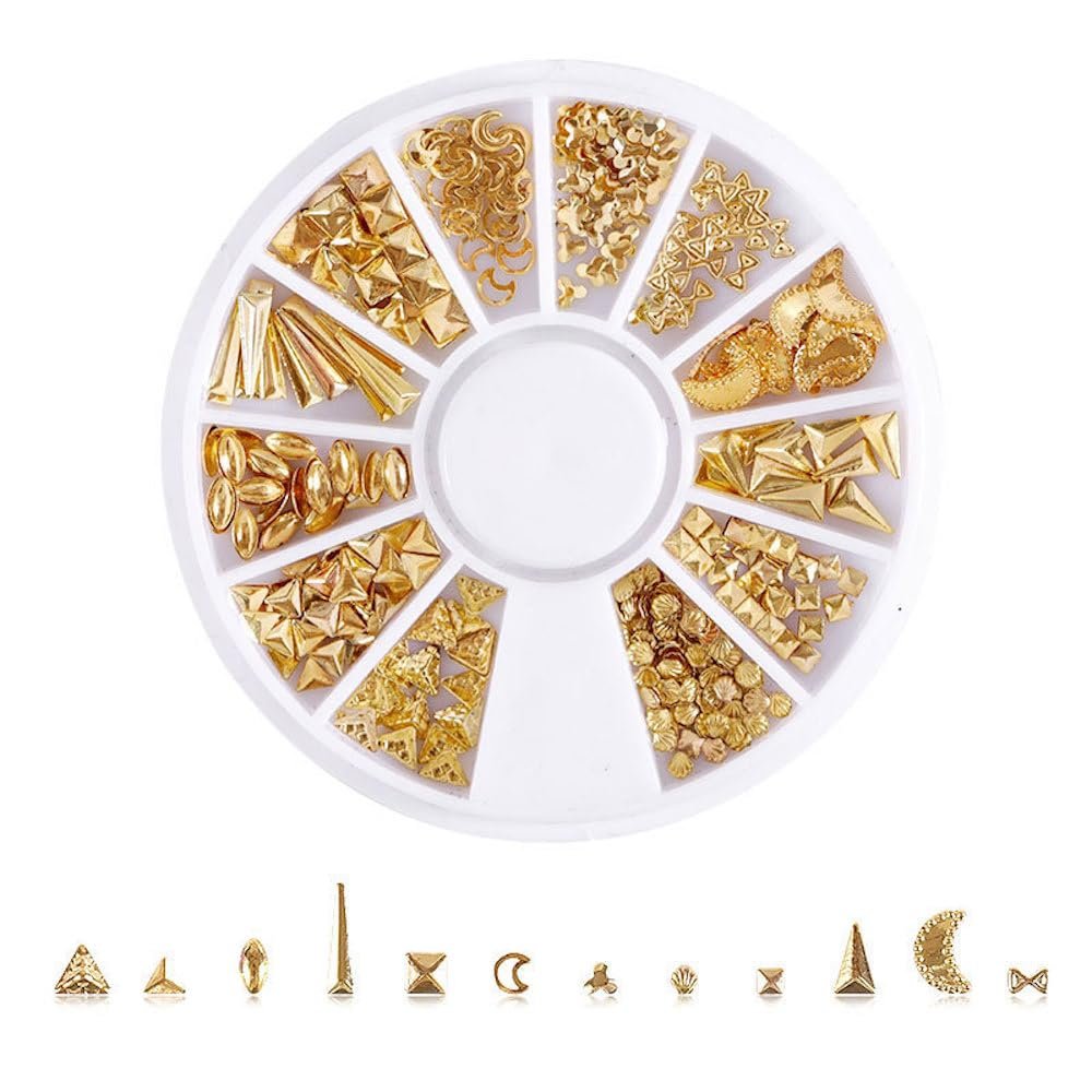 3D Блестки для ногтей, Неправильные бусины для ногтей, Металлические блестки в форме звезды и луны, Разнообразные украшения для ногтей, Подвески для маникюра, DIY изделий, Ювелирных аксессуаров, Золото 5, фото №1