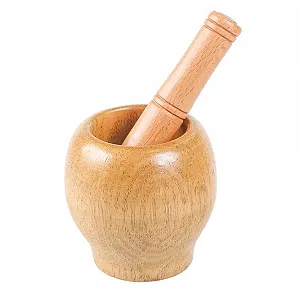 Ступка з товкачиком Дерев'яна для часнику Пюре Ручна Побутова - Фото 1