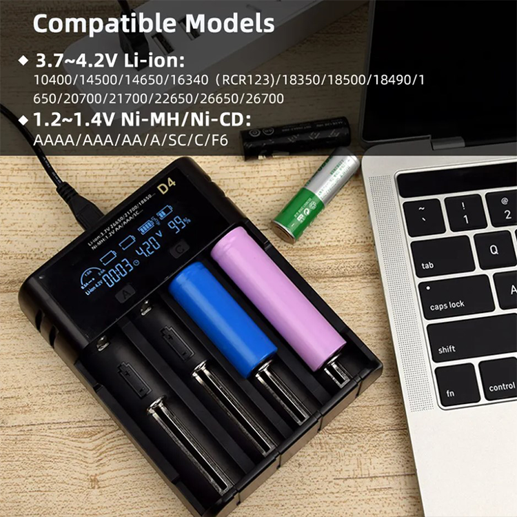 Зарядное устройство для аккумуляторов Battery Charger ESSAGER на 4шт, фото №5 Зарядное устройство для аккумуляторов Battery Charger ESSAGER на 4шт, фото №5