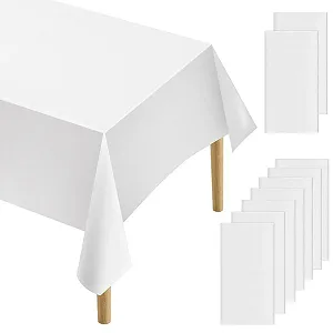 Скатертини прямокутні Pack of 10 183 x 137 см водонепроникні білі - Фото 1