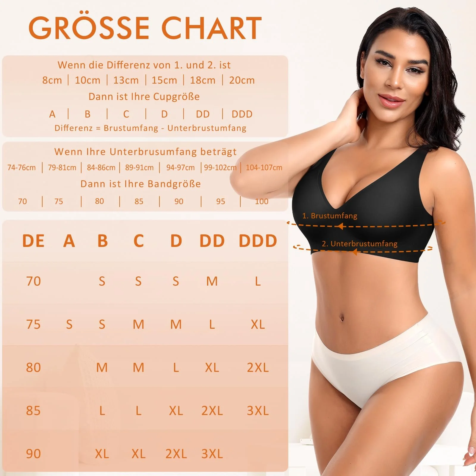 Бюстгальтер-бралетт Ganado Deep V-Neck Seamless Push Up Без кісточок, фото №6
