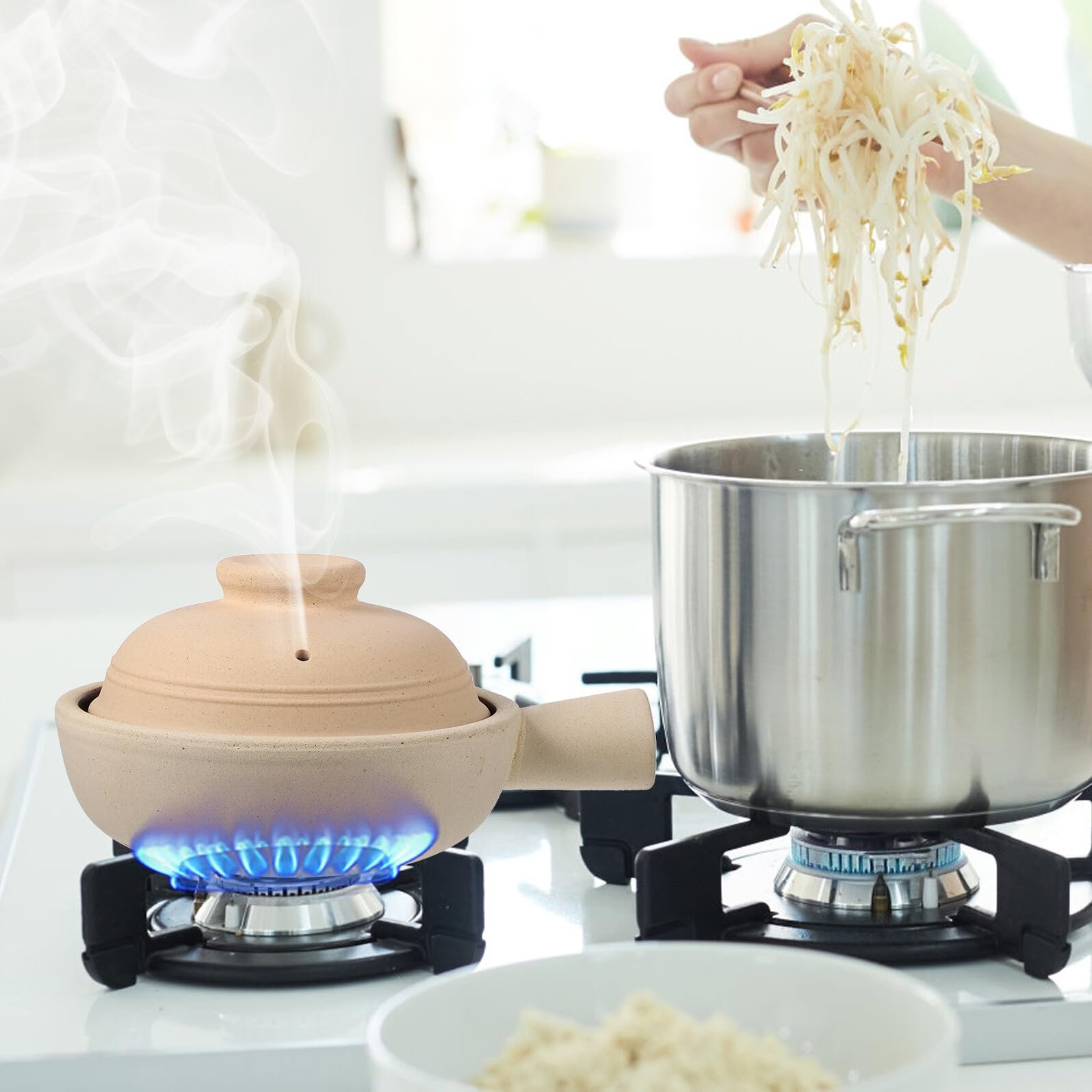 Ківш керамічний з однією ручкою термостійкий для супу та рису з кришкою, фото №4 Ківш керамічний з однією ручкою термостійкий для супу та рису з кришкою, фото №4