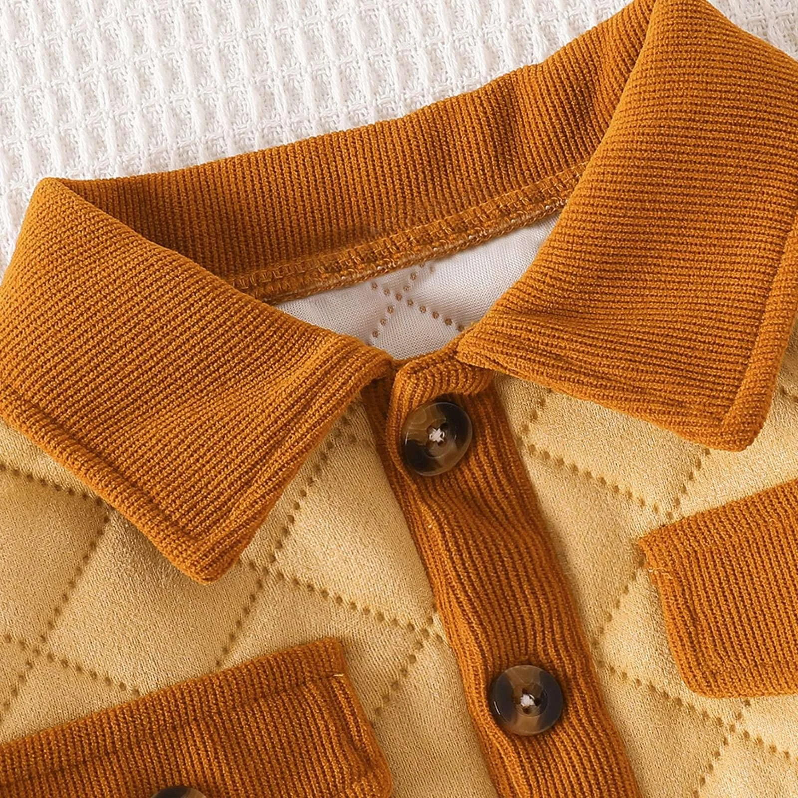 Куртка стьобана для дівчат з вельветовим коміром, фото №5