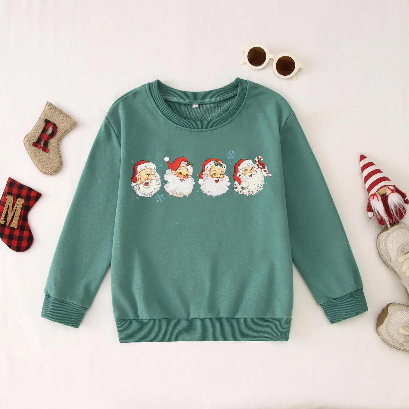 Детский рождественский свитшот для мальчиков и девочек Рождественский джемпер с принтом Санты Праздничная одежда Зимняя детская одежда Хлопковый пуловер с круглым вырезом и длинными рукавами, фото №5 Детский рождественский свитшот для мальчиков и девочек Рождественский джемпер с принтом Санты Праздничная одежда Зимняя детская одежда Хлопковый пуловер с круглым вырезом и длинными рукавами, фото №5