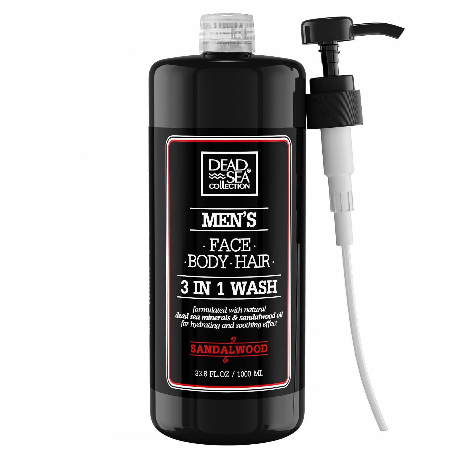Гель для душу 3-в-1 Dead Sea Collection для чоловіків з олією сандалового дерева та сіллю Мертвого моря 1000 мл, фото №1