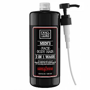 Гель для душу 3-в-1 Dead Sea Collection для чоловіків з олією сандалового дерева та сіллю Мертвого моря 1000 мл - Фото 1