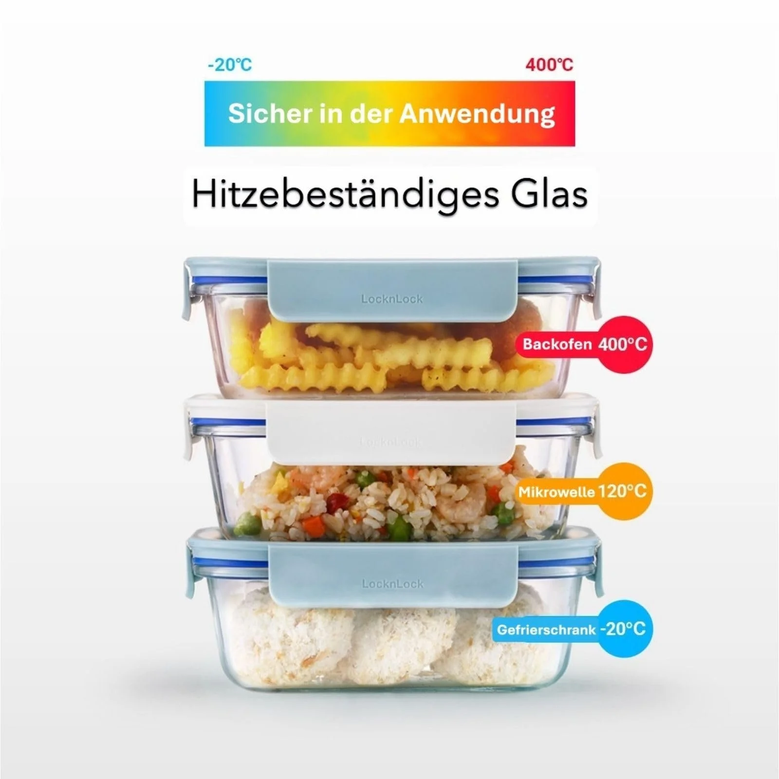 Контейнер для зберігання продуктів LocknLock Oven Glass боросилікатне скло до 400°C з кришкою 2 л, фото №2 Контейнер для зберігання продуктів LocknLock Oven Glass боросилікатне скло до 400°C з кришкою 2 л, фото №2