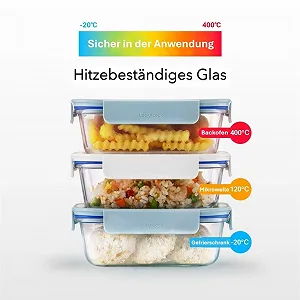 Контейнер для зберігання продуктів LocknLock Oven Glass боросилікатне скло до 400°C з кришкою 2 л synthetic.ua - Фото 1