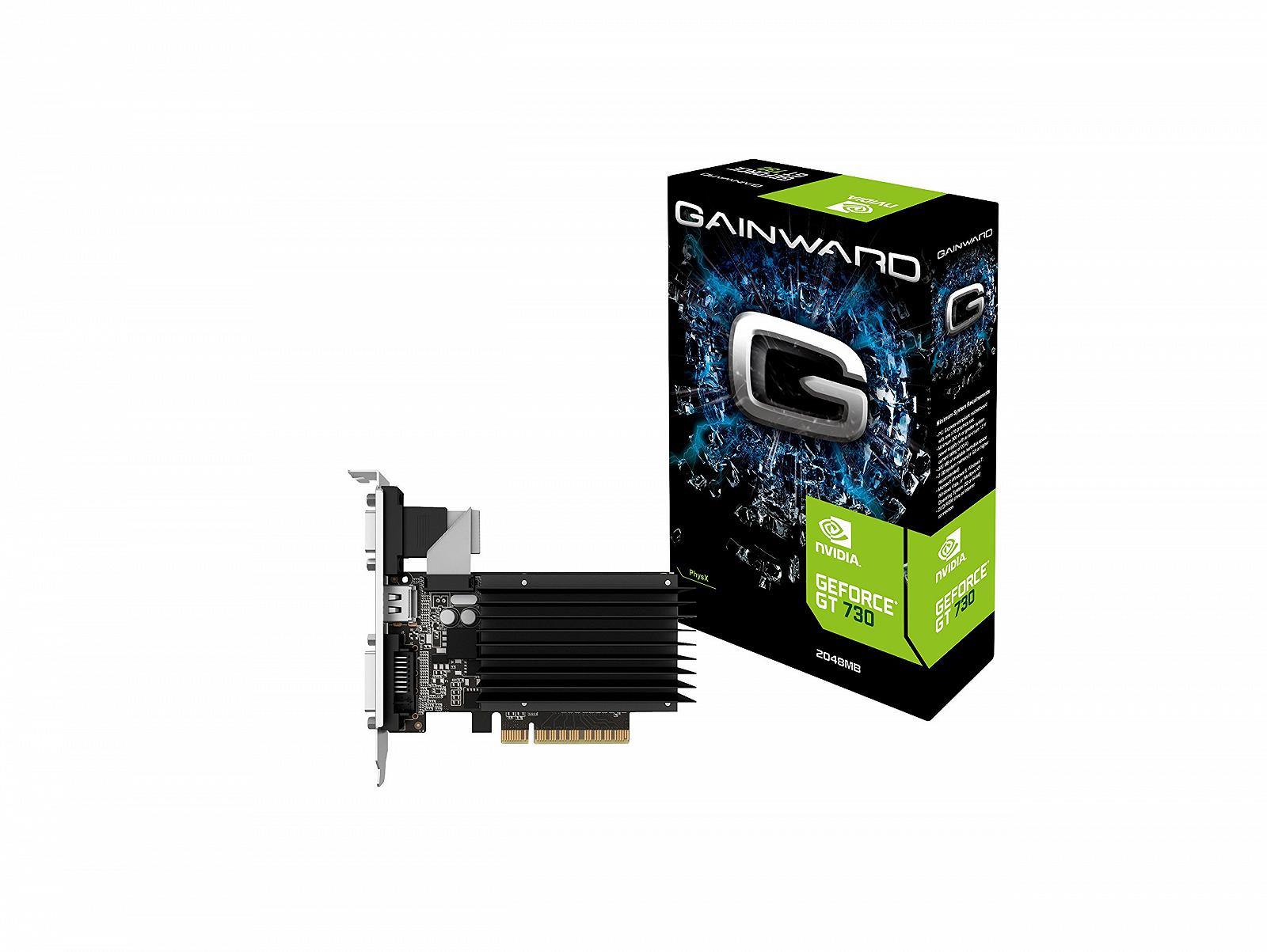Grafikkarte Gainward GRA PCX GT730 SilentFX 3224 2GB HDMI DVI VGA 1 GPU Schwarz, фото №1 Grafikkarte Gainward GRA PCX GT730 SilentFX 3224 2GB HDMI DVI VGA 1 GPU Schwarz, фото №1