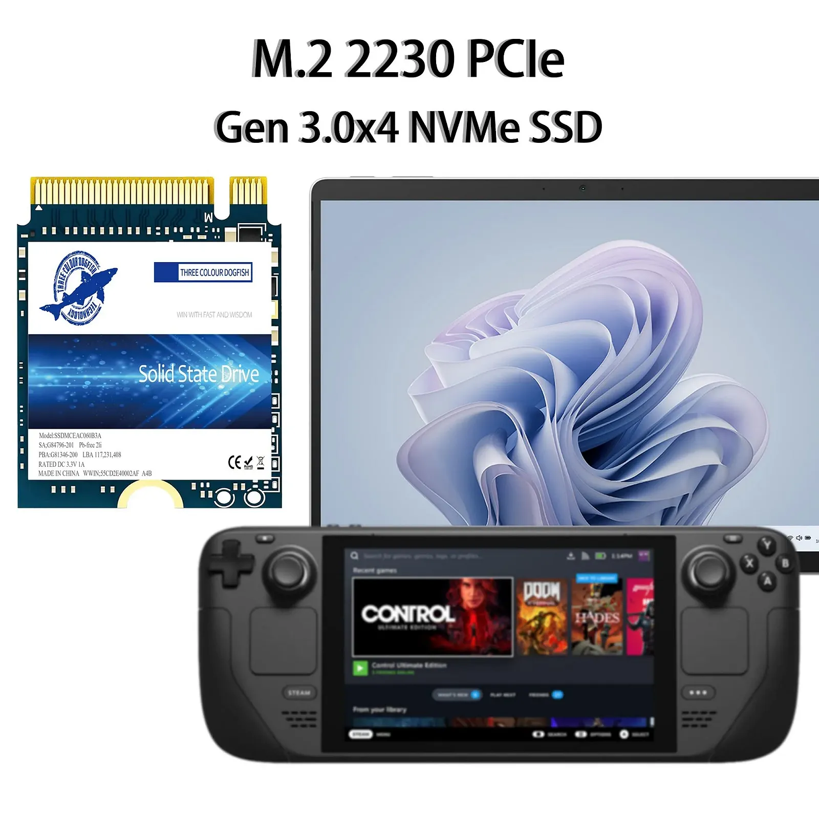 Внутрішній SSD-накопичувач Dogfish 256GB M.2 2230 NVMe PCIe Gen 3.0 x4, фото №2