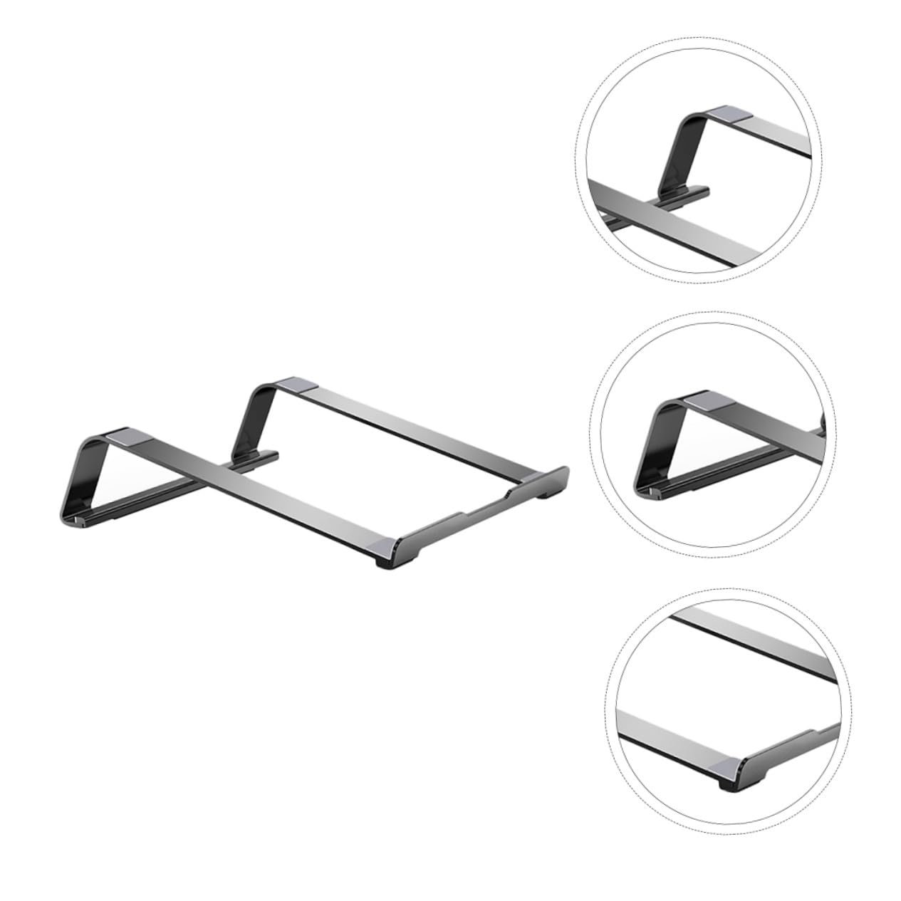 Підставка для ноутбука алюмінієва, регульована по висоті, вентильована, нековзна. Виготовлена з алюмінієвого сплаву, фото №4