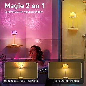 Лампа для душу himmel AquaSpa Водонепроникна 16 кольорів Проектор хвиль Акумуляторна Сенсорна Пульт ДК synthetic.ua - Фото 1