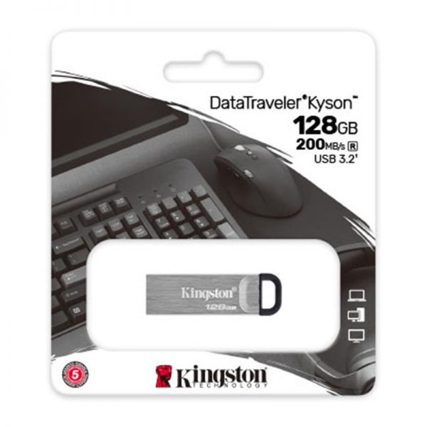 USB3.2 128GB Kingston DataTraveler Kyson Silver/Black (DTKN/128GB) DTKN/128GB, фото №3