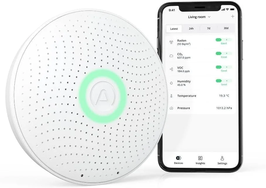 Детектор радону Airthings Wave Plus 12 см Білий, фото №1