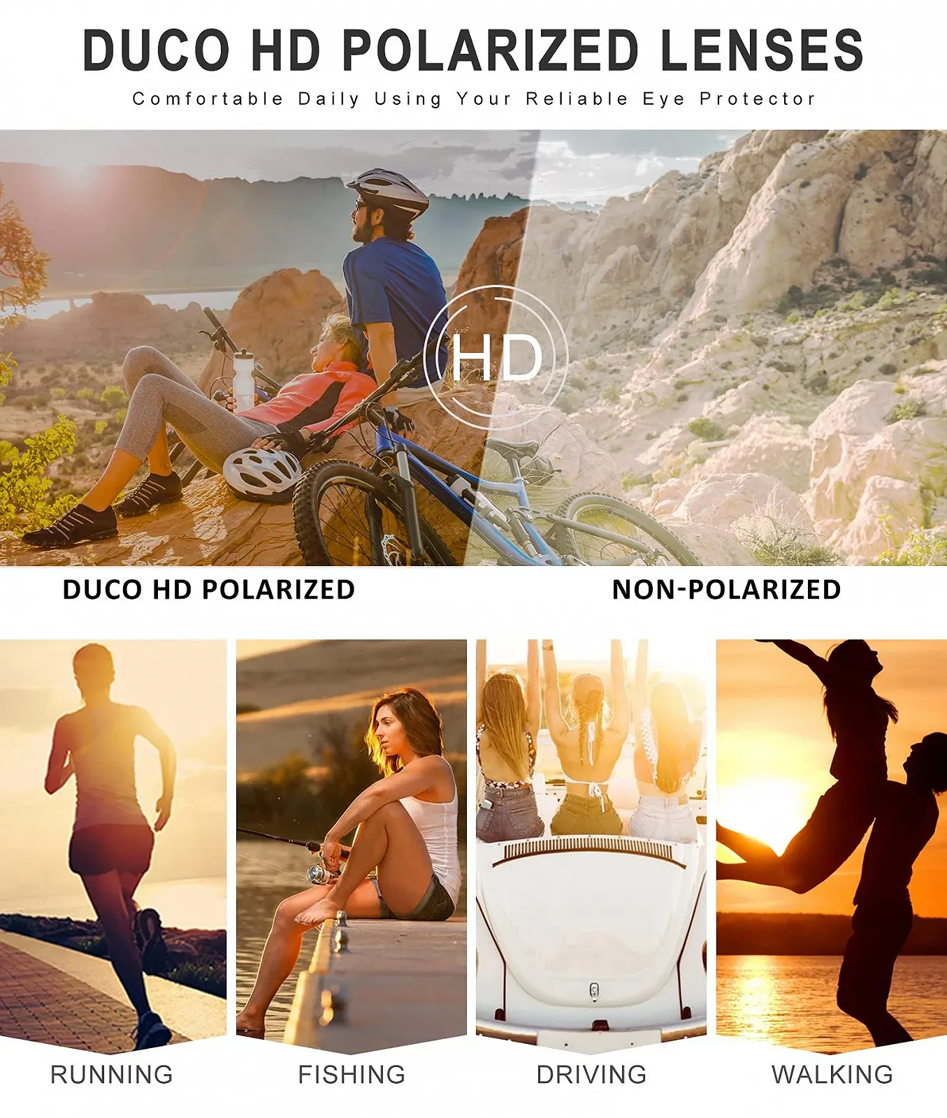 Вінтажні сонцезахисні окуляри DUCO для жінок Ретро з UV400 захистом Класична оправа, фото №1