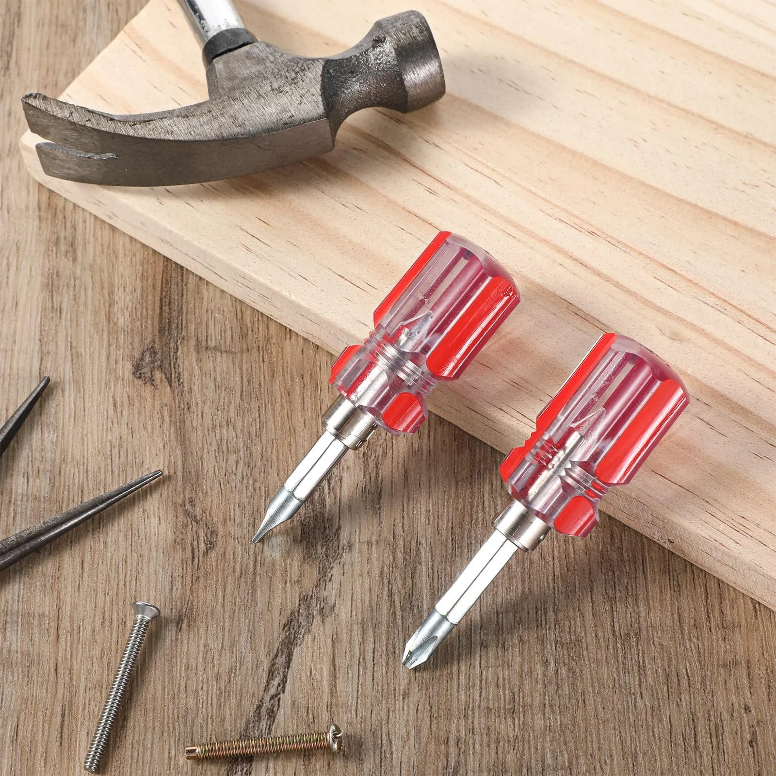 Набір міні-викруток 2 шт., короткі викрутки Phillips та шліцьові з магнітним наконечником, портативні для вузьких місць, фото №7