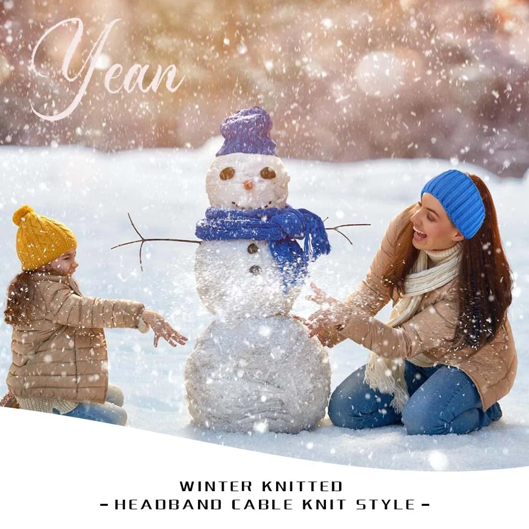 В'язана пов'язка на голову Yean Зимова гачком для зігрівання вух для жінок та дівчат, фото №7 В'язана пов'язка на голову Yean Зимова гачком для зігрівання вух для жінок та дівчат, фото №7