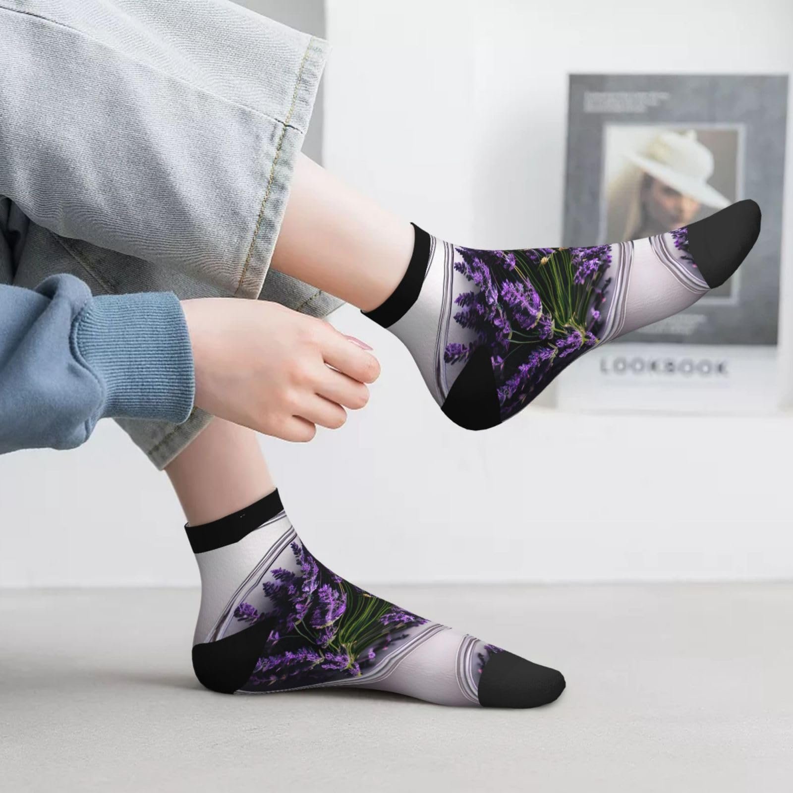 Носки Модные Удобные Взрослые Подходят для Всех Сезонов Фиолетовый Лаванда Фиолетовый Лаванда 1 One Size, Фиолетовый Лаванда 1, фото №9