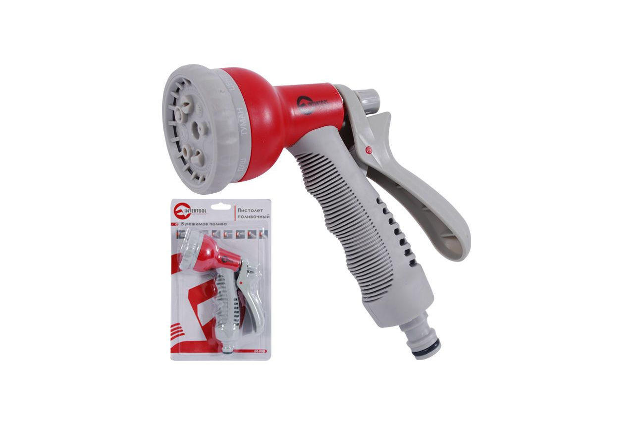Пистолет поливочный Intertool - 8 функций (GE-0001), фото №4