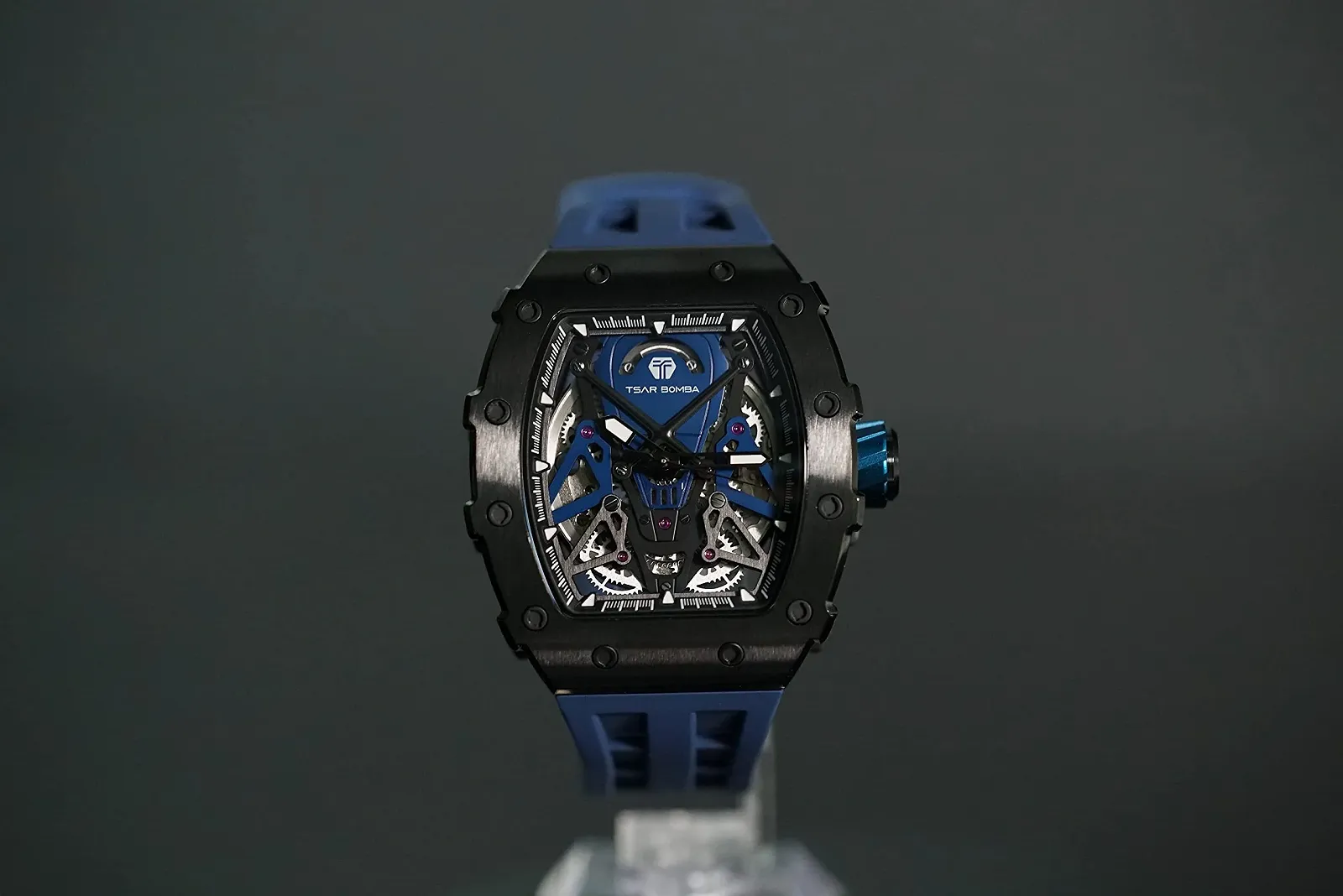 Мужские Автоматические Часы Tonneau Skeleton TSAR BOMBA Водонепроницаемые до 50 м Аналоговые Механические Дайвинг Квадратные Hollow Японский Механизм Сапфировое Зеркало Силиконовый Ремешок, фото №7 Мужские Автоматические Часы Tonneau Skeleton TSAR BOMBA Водонепроницаемые до 50 м Аналоговые Механические Дайвинг Квадратные Hollow Японский Механизм Сапфировое Зеркало Силиконовый Ремешок, фото №7