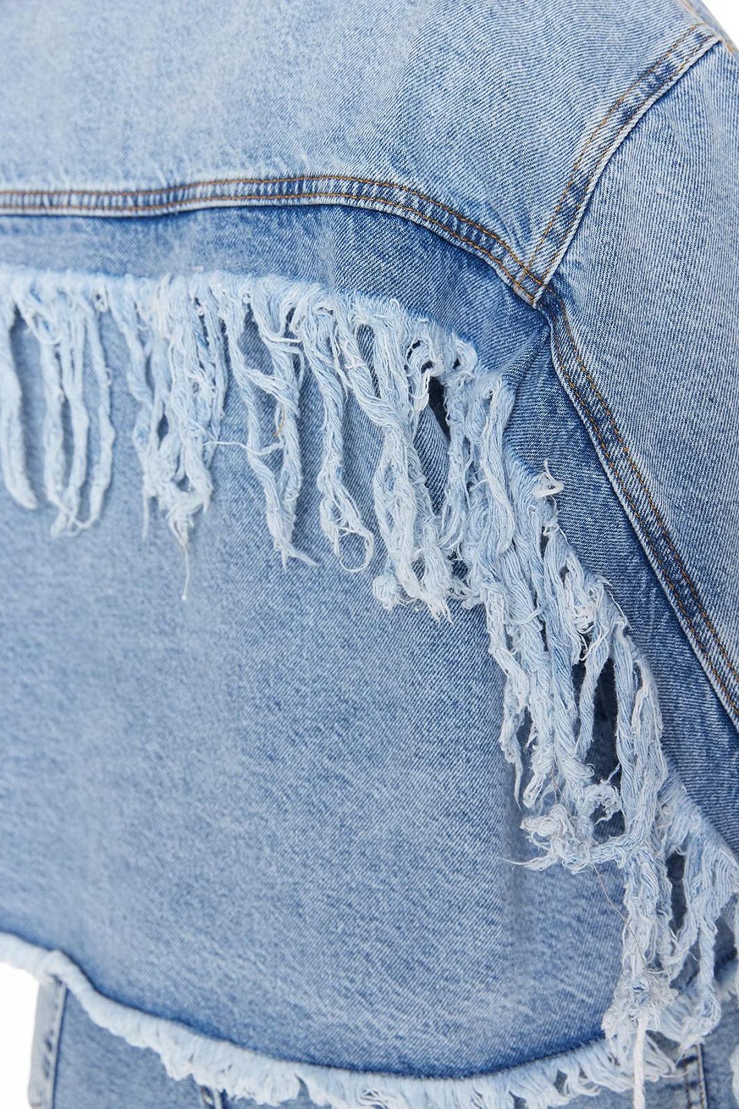 Джинсова куртка TRENDYOL Basic однотонна, фото №3 Джинсова куртка TRENDYOL Basic однотонна, фото №3