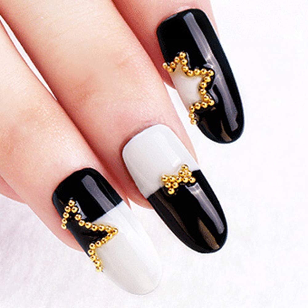 Набор для дизайна ногтей, круглые бусины, золотые разделители, свободные бусины для изготовления браслетов своими руками, золотистый, фото №3