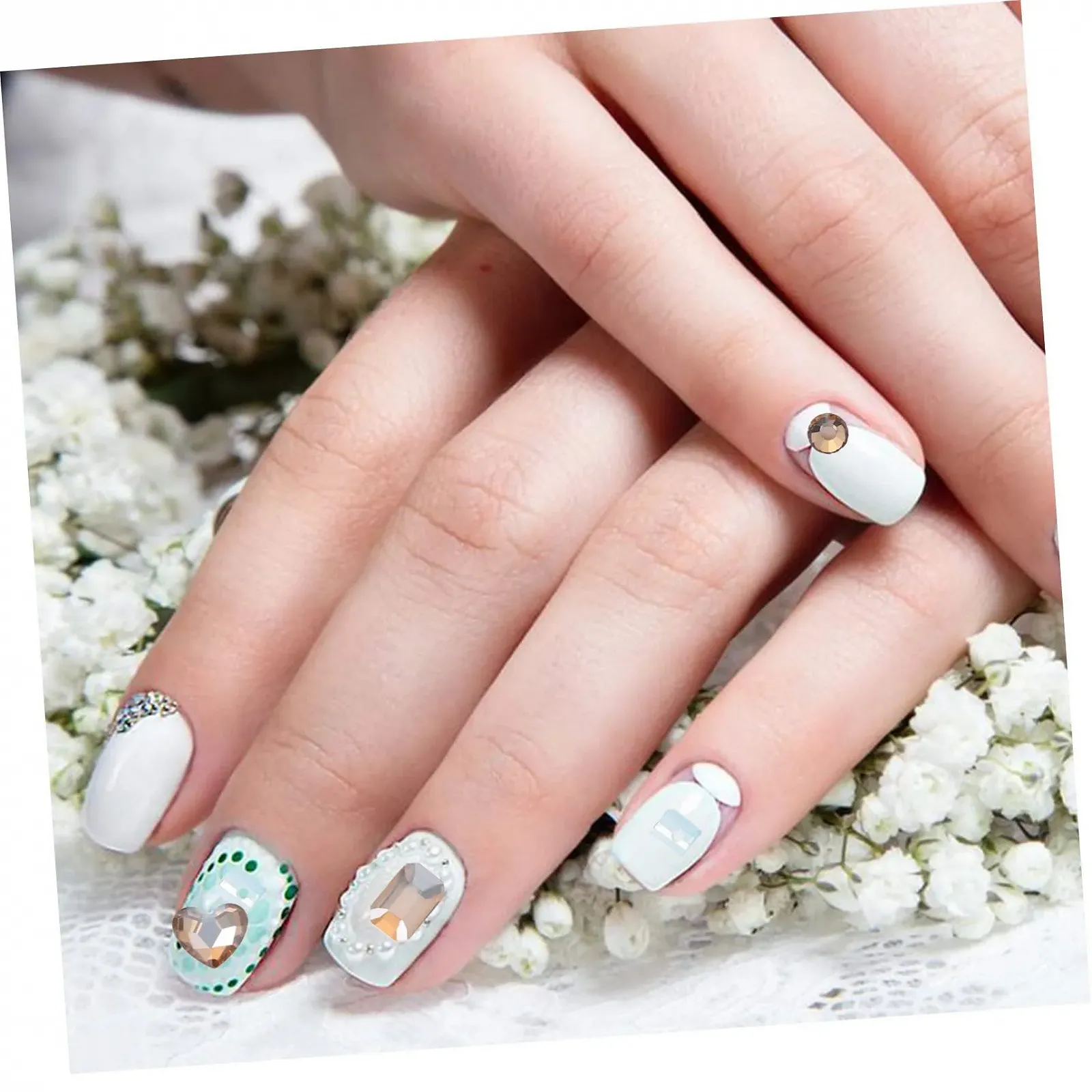 Украшения для ногтей Плоские Стразы FOMIYES 1 коробка Аксессуары для ногтей DIY Подвески для ногтей, фото №4