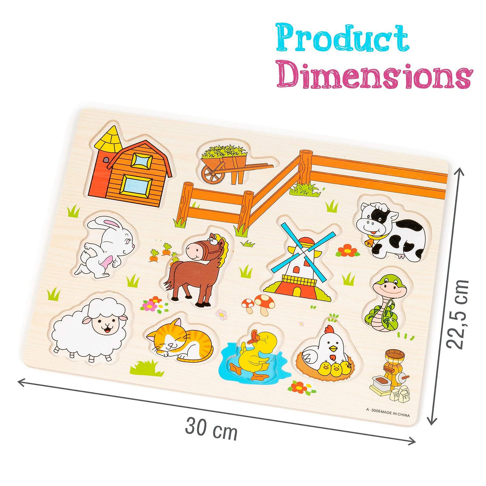 Пазл-вкладыш THE TWIDDLERS Montessori Educational Toy Farm, Jungle Animals, Sea Animals & Insects деревянный 4 шт., фото №6
