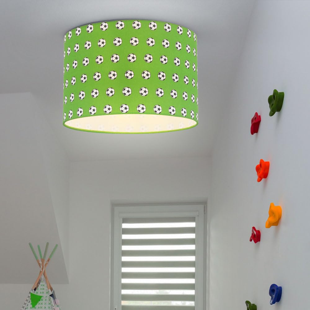 Світильник etc-shop Дитячий Стельовий Лампа Абажур Ігрова кімната Метал Білий Зелений 1x E27 Патрон Діаметр 30 x 25.5 см, фото №4