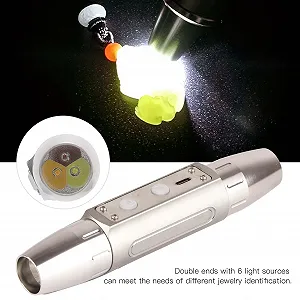 Фонарик plplaaoo Dual Ends 6 Lights Электрический фонарик Обнаружение флуоресценции для идентификации ювелирных изделий Нержавеющая сталь Алюминиевый сплав 15 см 265 г synthetic.ua - Фото 1