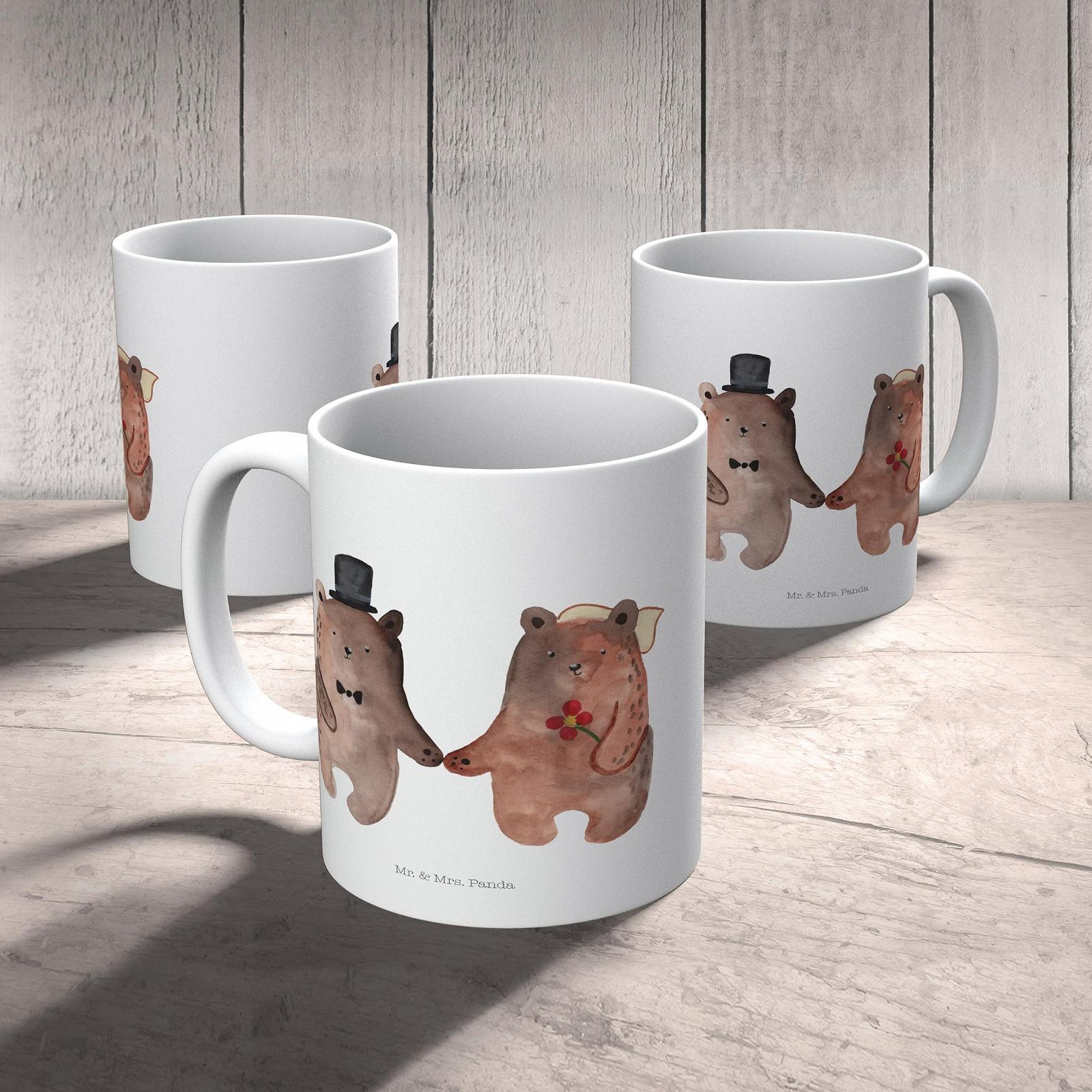 Детская Кружка Mr. & Mrs. Panda Медведь Брак 80 мм x 90 мм x 80 мм, фото №4