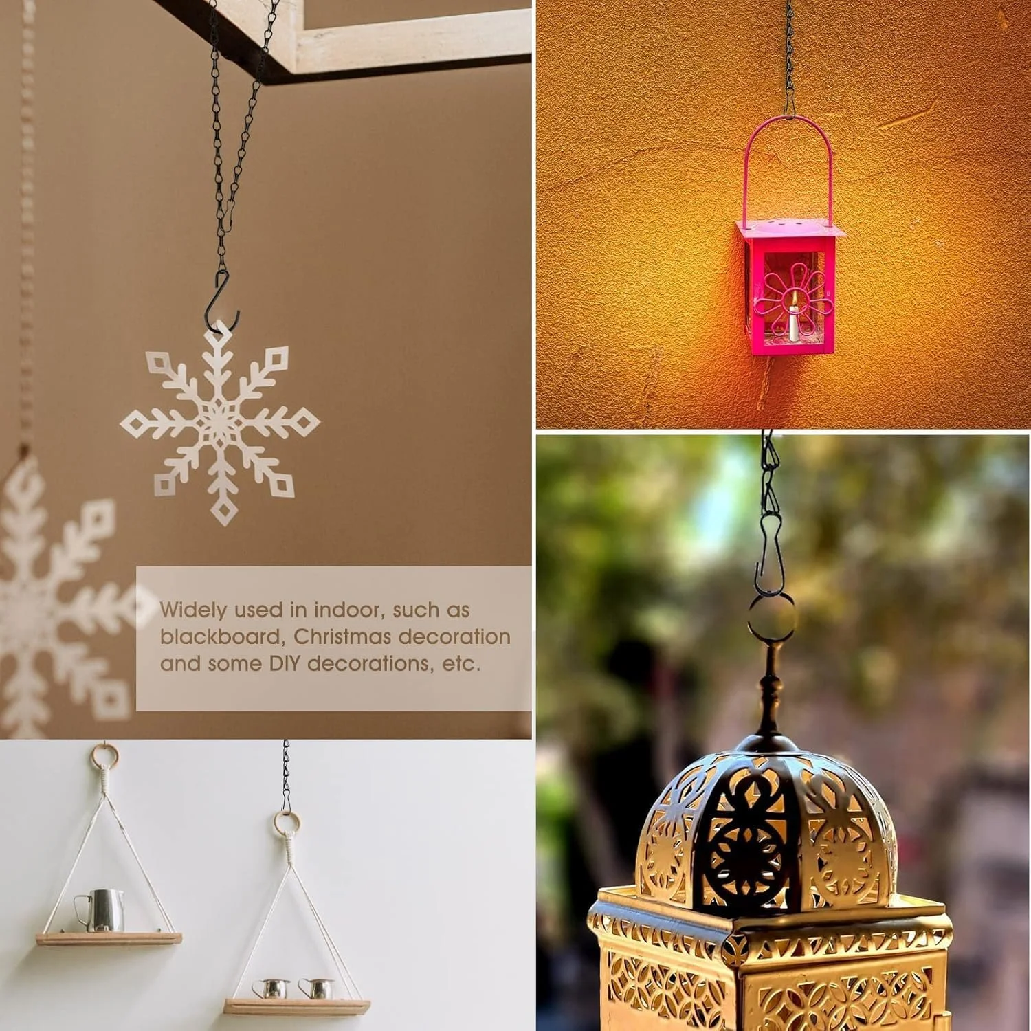 Подвесные цепочки для кашпо 10 шт. Металл Черный 25 см, фото №6