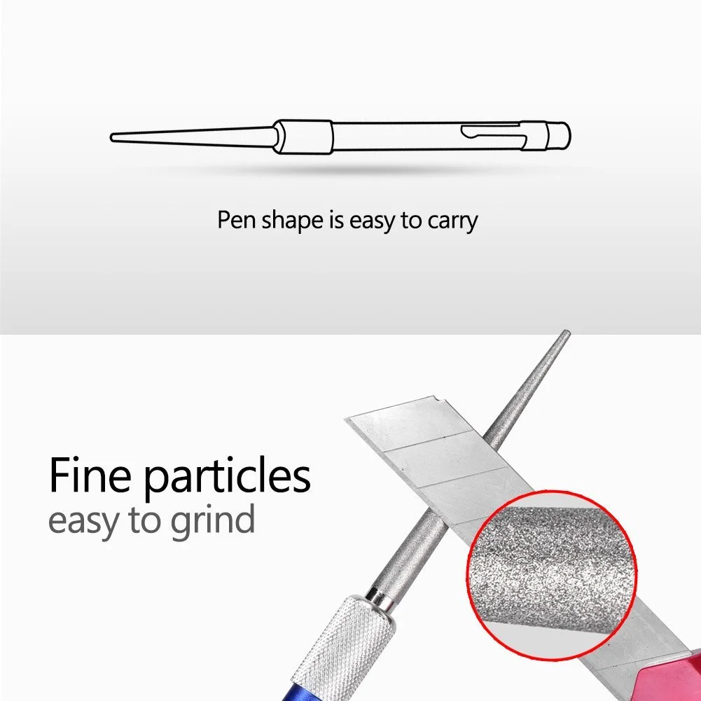Точилка для ножей алмазная Tbest Diamond Sharpening Stone Pen Stick карманная выдвижная в форме ручки, фото №2
