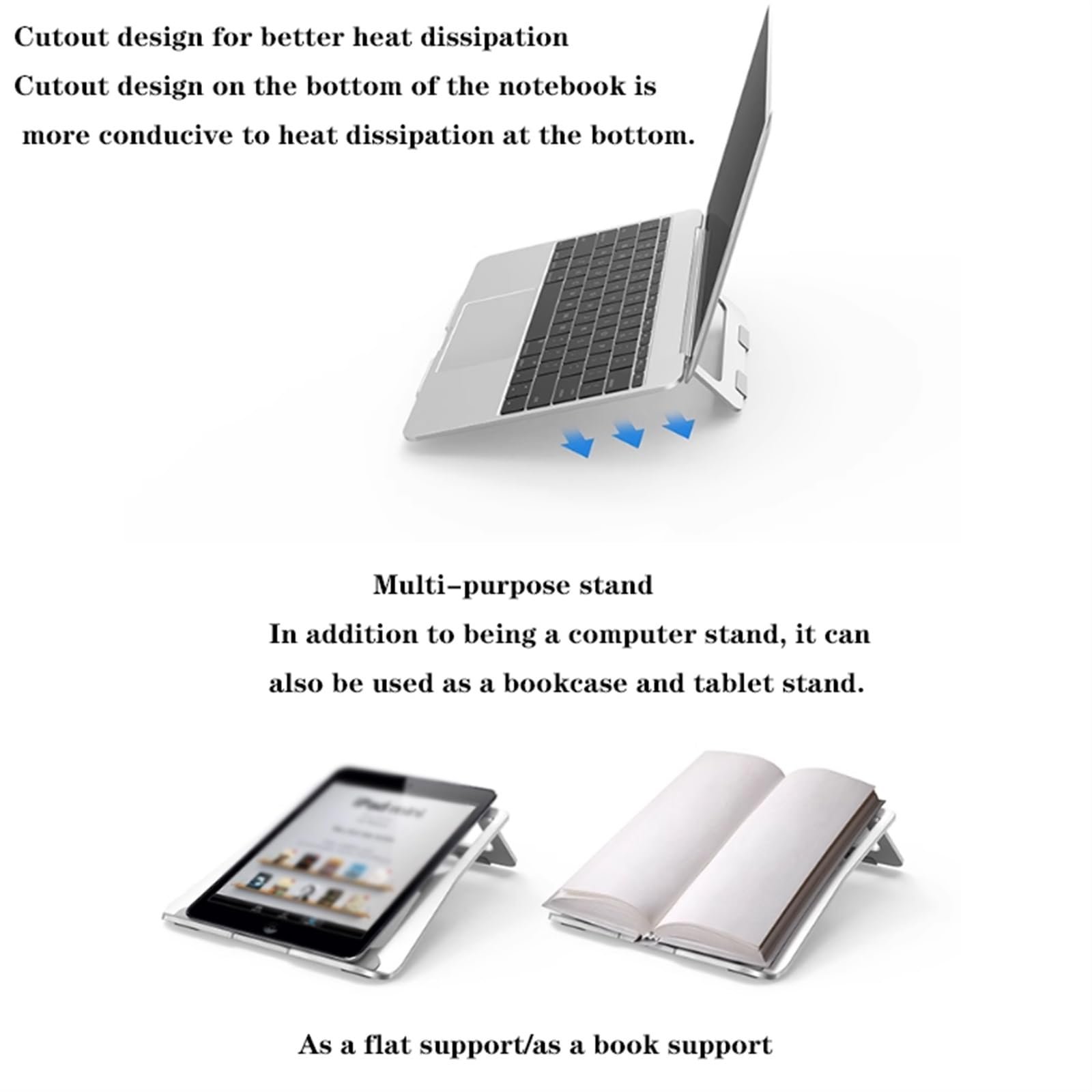 Подставка для ноутбука алюминиевая складная для стола для всех ноутбуков 15,6 дюймов, фото №5 Подставка для ноутбука алюминиевая складная для стола для всех ноутбуков 15,6 дюймов, фото №5