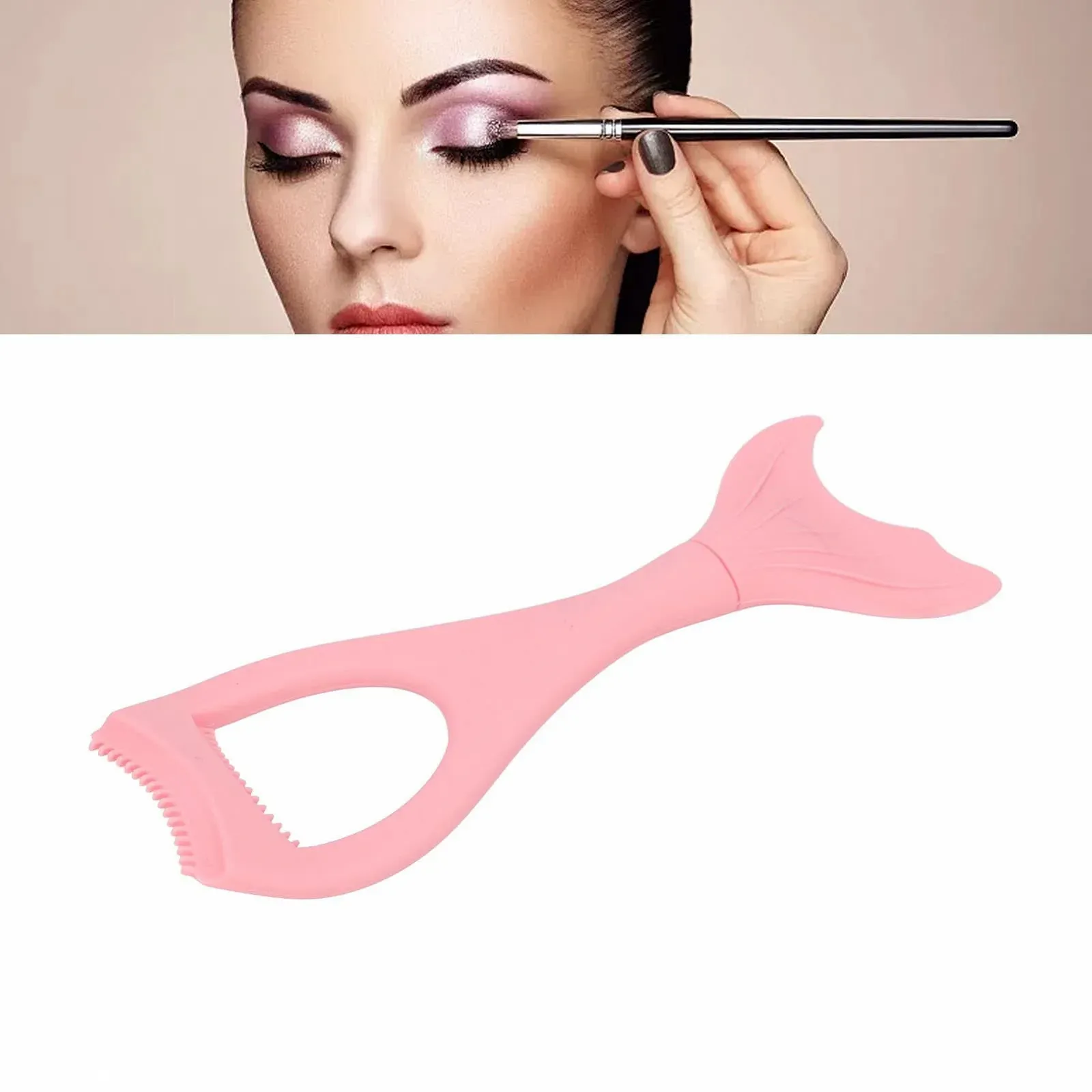 Трафарет для подводки глаз силиконовый с крыльями многоразовый для макияжа глаз (розовый), фото №2