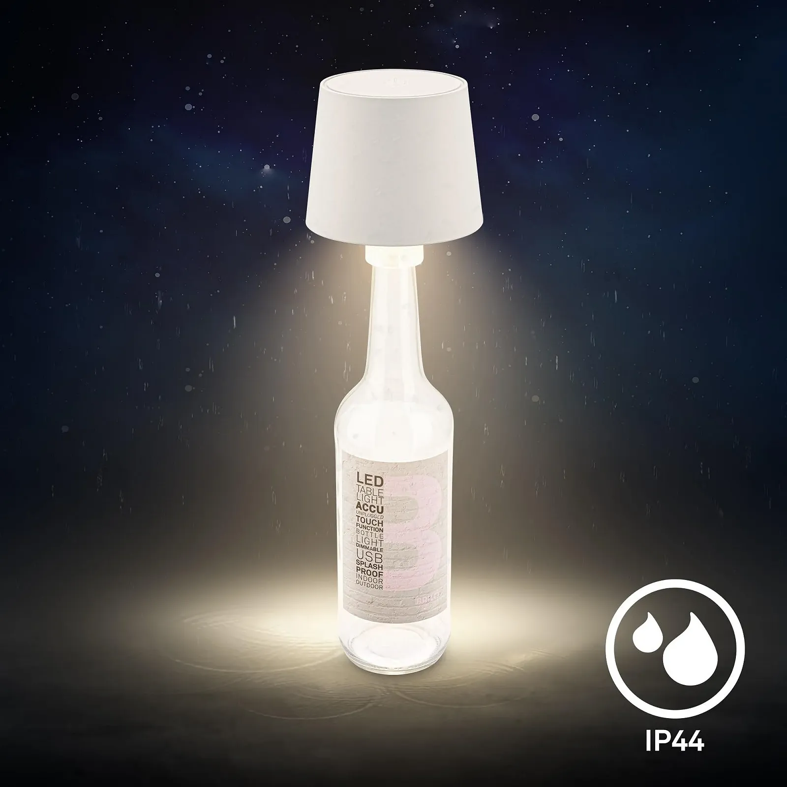 Лампа для бутылки BRILONER LED аккумуляторная сенсорная 10.5 x 11.5 см Античный белый, фото №7