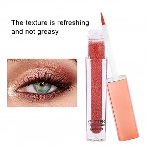 Жидкая Подводка для глаз с блестками Водостойкая с мягкой тонкой кисточкой synthetic.ua - Фото 1