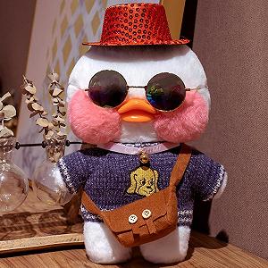 Утка лалафан - темные очки Lalafanfan Уточка Мягкая игрушка Cafe mimi duck - Фото 1
