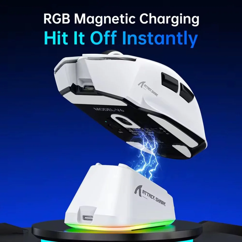 Миша Attack Shark V6 PAW3311 25000DPI 1000Гц White, фото №5