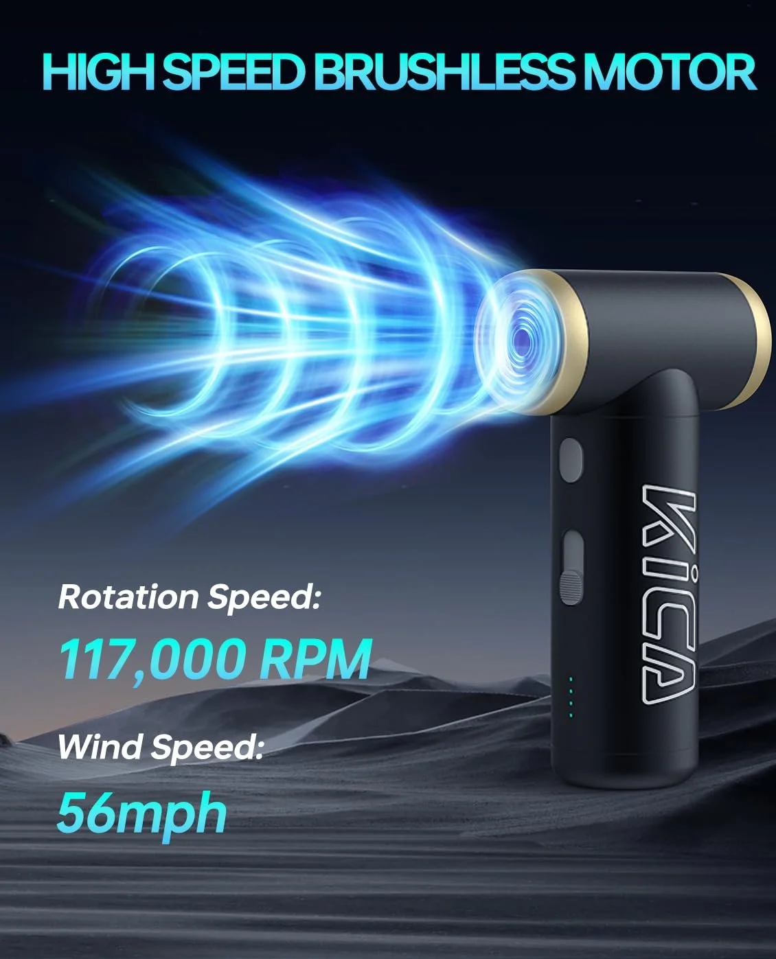 Электрическая воздуходувка KiCA Jet Fan 2S 117000 RPM 56 km/h Aluminium Alloy Jet Dry Blower, фото №3 Электрическая воздуходувка KiCA Jet Fan 2S 117000 RPM 56 km/h Aluminium Alloy Jet Dry Blower, фото №3