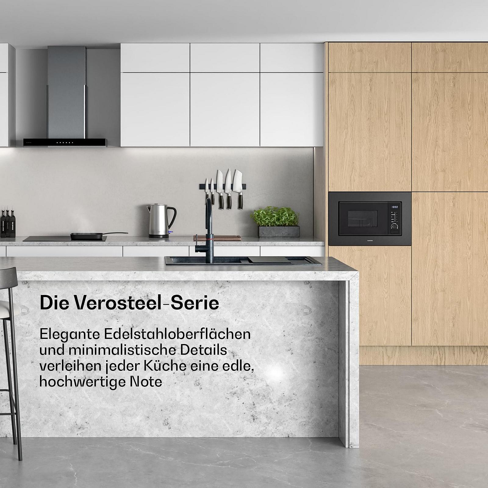 Встраиваемая микроволновая печь Klarstein Verosteel 60 см 20 л 700 Вт с грилем Нержавеющая сталь, фото №2