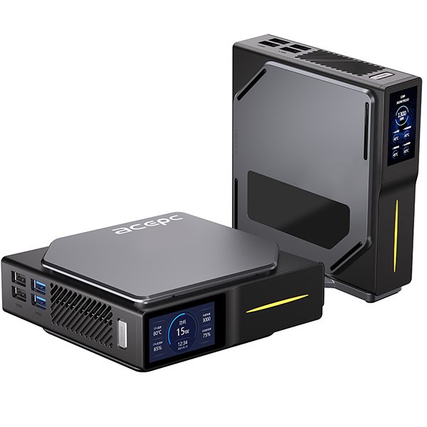 Міні-ПК з екраном Acepc PicoBox Home S1 / Intel Processor N95 / RAM 16GB / SSD 512GB / 2 x LAN / Wi-Fi / Bluetooth / Windows 11 / Сірий, фото №5