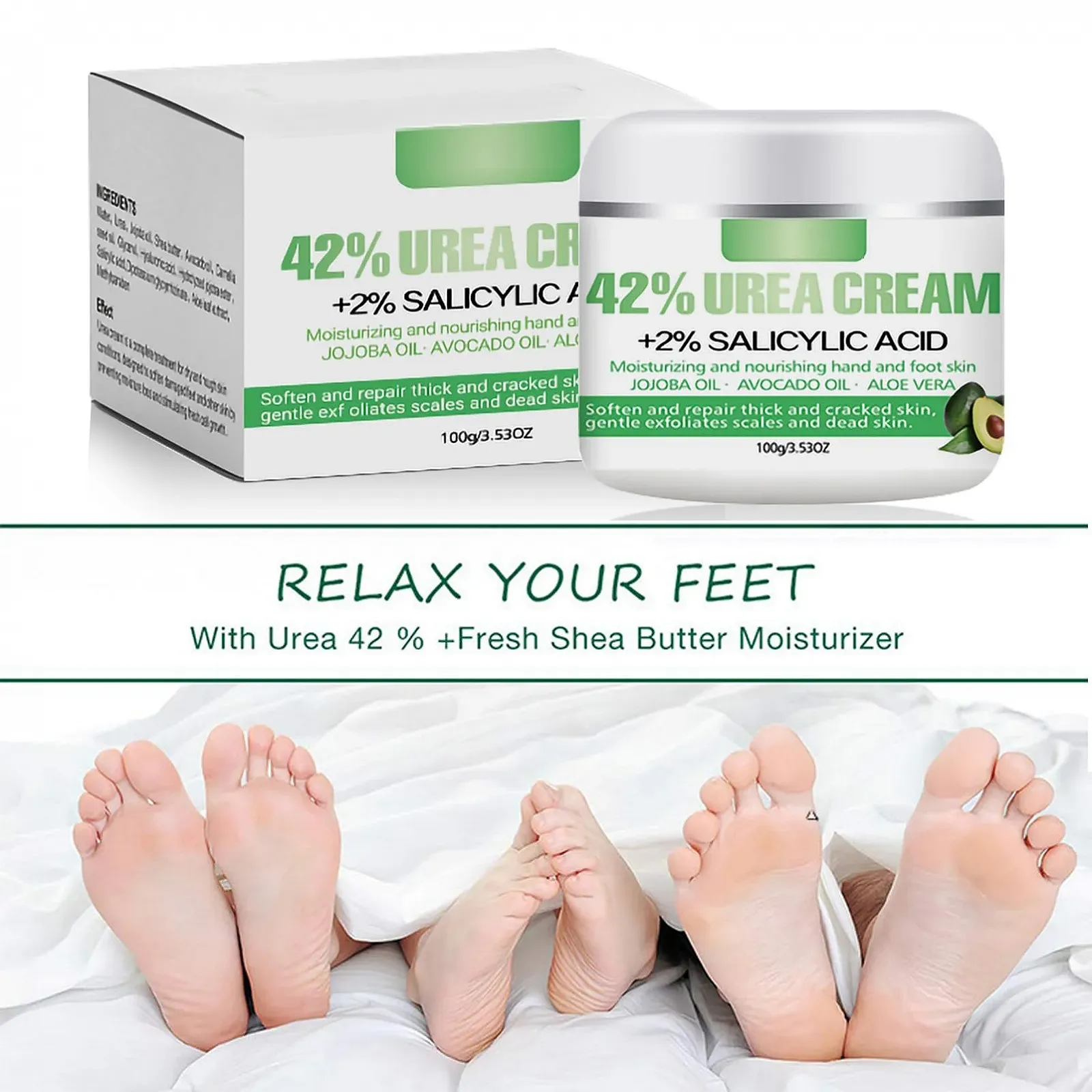 Крем для ног и рук с мочевиной 42% и салициловой кислотой 2% против мозолей и натоптышей, фото №4