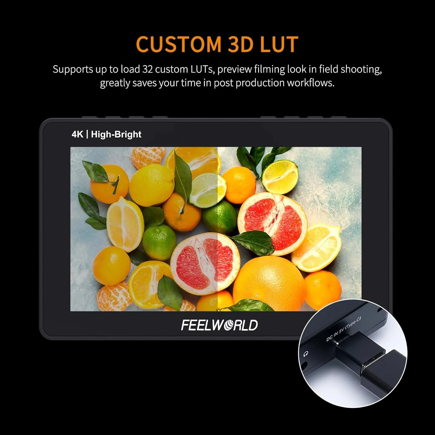 Накамерный монитор 5.5" FeelWorld F5 Prox Full HD IPS Черный, фото №6 Накамерный монитор 5.5" FeelWorld F5 Prox Full HD IPS Черный, фото №6