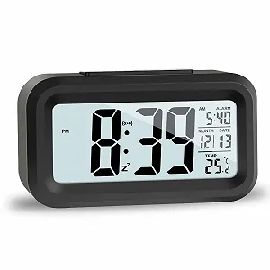 Цифровий LCD Будильник JOPHEK з температурою, функцією повтору сигналу, керуванням освітленням - Фото 1