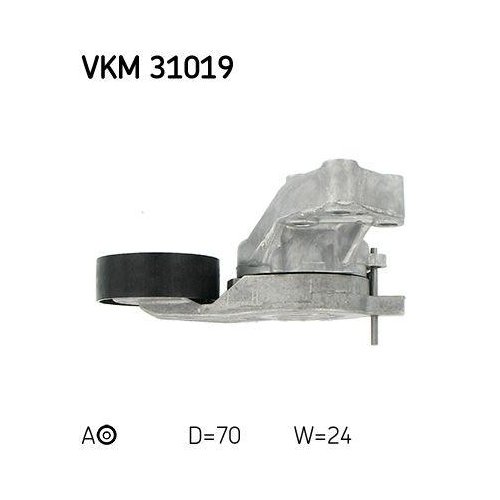 Натягувач ременя, поліклиновий ремінь SKF VKM 31019 AUDI FORD SEAT SKODA VW лівий, фото №3